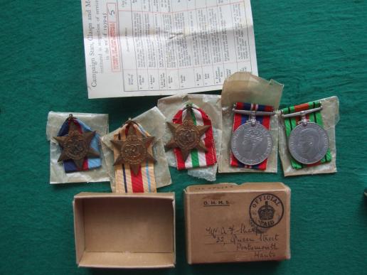 Royal Navy WW2 Medal Group of 5 Medals