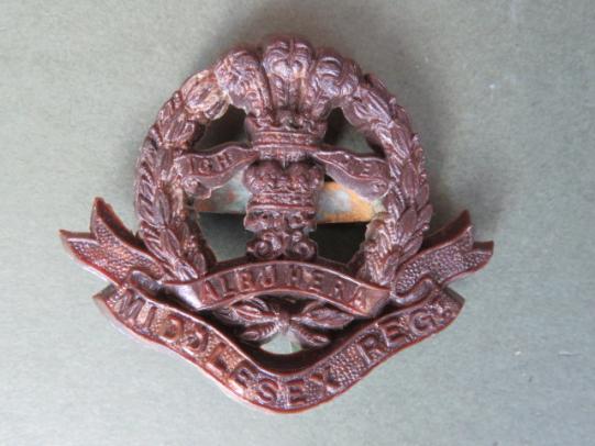 British Army The Middlesex Regiment WW2 Economy Cap Badge