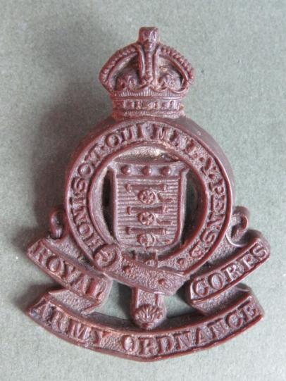 British Army WW2 Plastic Royal Army Ordnance Corps Cap Badge