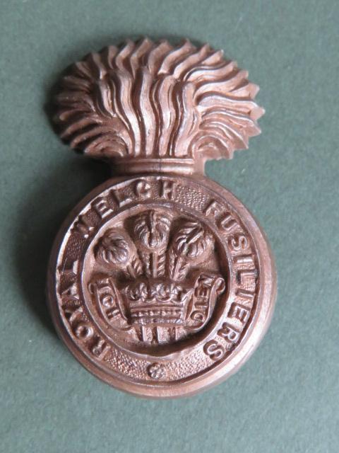 British Army Royal Welch Fusiliers WW2 Economy Cap Badge
