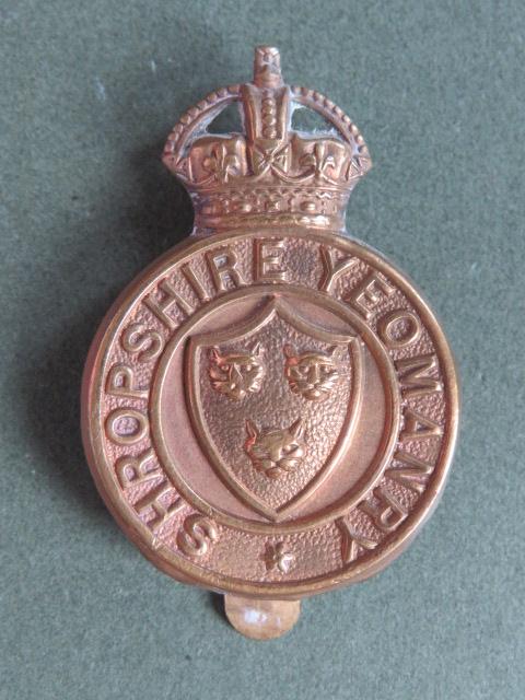 British Army WW1 Period The Shropshire Yeomanry Cap Badge