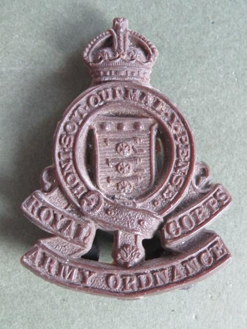 British Army WW2 Economy Plastic Royal Army Ordnance Corps Cap Badge