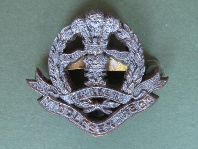 British Army WW2 Economy The Middlesex Regiment Cap Badge