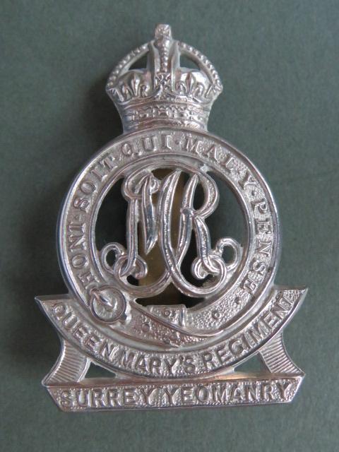 British Army The Surrey Yeomanry (Queen Mary's Regiment) Cap Badge