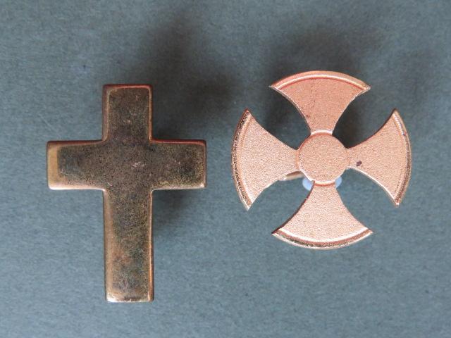 Belgium Army Protestant & Catholic Chaplains Collar Badges