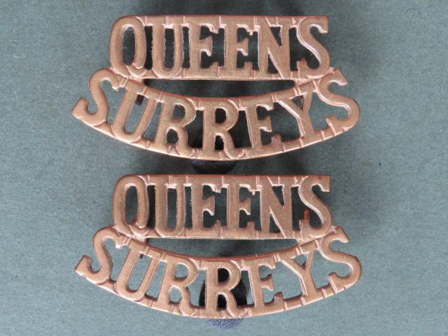 British Army The Queen's Royal Surrey Regiment Shoulder Titles