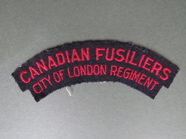 Canada Army WW2 Canadian Fusiliers, City of London Regiment Shoulder Title