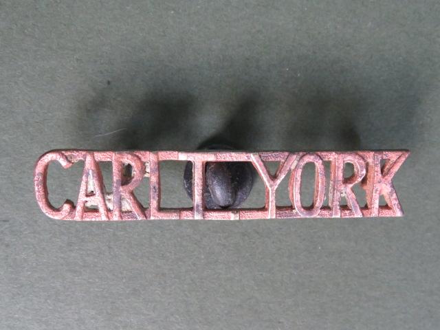 Canada Army Pre WW2 The Carleton & York Regiment Shoulder Title