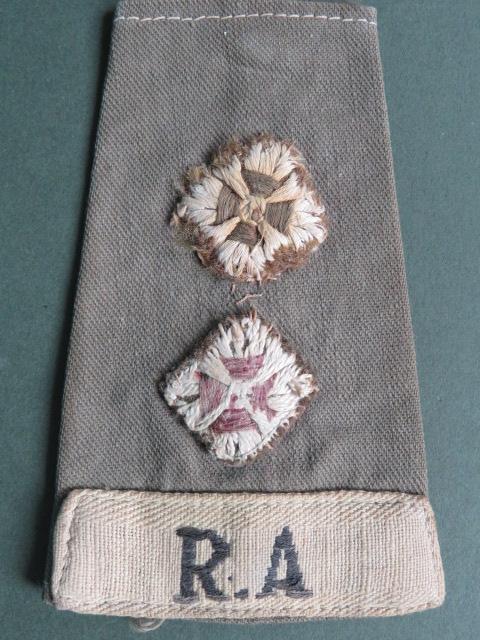 British Army Royal Artillery Lieutenant's Tropical Shirt Rank Slides