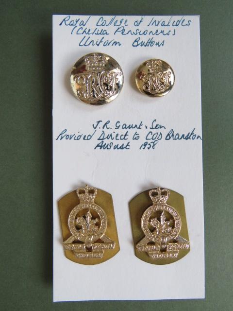 British Army Royal Military Hospital Chelsea Uniform Collar Badges and Buttons