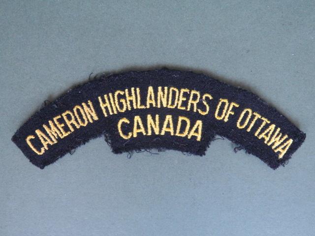 Canada Army Post WW2 The Cameron Highlanders of Ottawa Shoulder Title