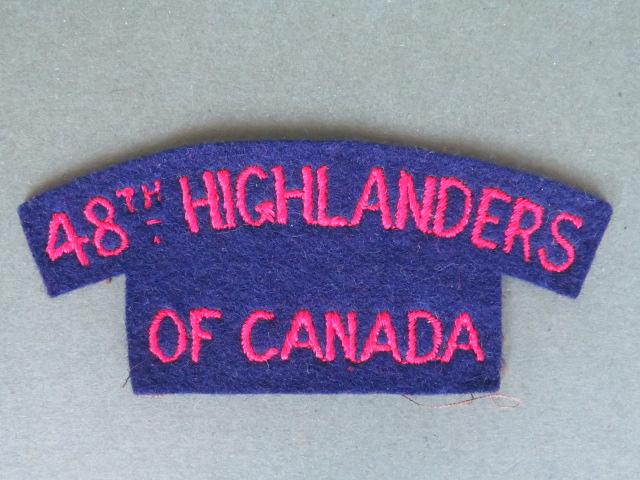 Canada Army WW2 Royal 48th Highlanders of Canada Shoulder Title