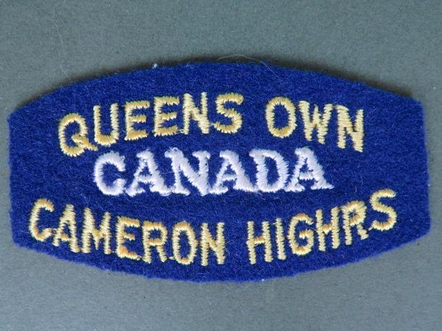 Canada Army WW2 Queen's Own Cameron Highlanders Shoulder Title