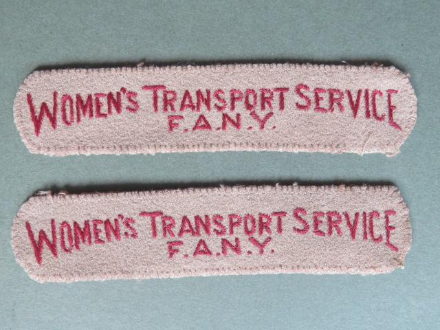 British Army WW2 Women's Transport Service F.A.N.Y. Shoulder titles