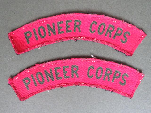 British Army WW2 Pioneer Corps Shoulder Titles