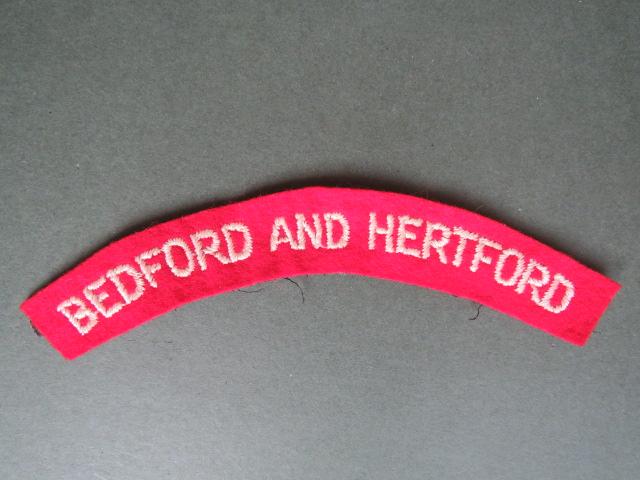 British Army Post WW2 The Bedfordshire And Hertfordshire Regiment Shoulder Title
