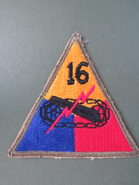 USA Army WW2 16th Armoured Division Arm Patch