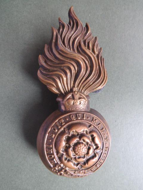 British Army The Royal Fusiliers (City of London Regiment) Pre 1953 Fur Cap Grenade Badge