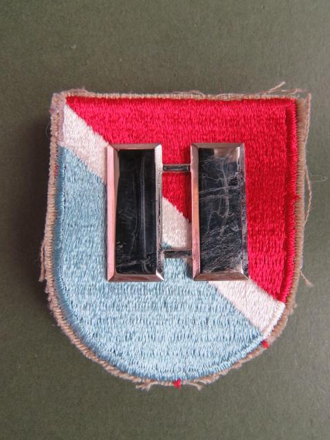 USA Army 11th Special Forces Group Beret Flash with Captain Rank Insignia