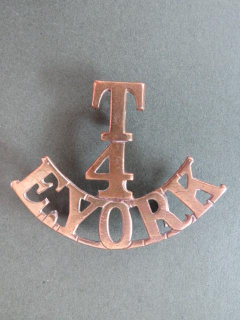 British Army 4th Territorial Battalion, The East Yorkshire Regiment Shoulder Title