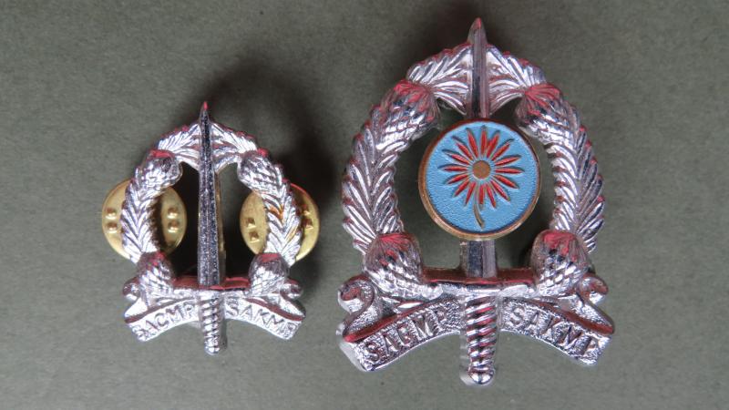 South Africa Army Post 1959 Corps of Military Police Northern Transvaal Command Provost Unit Cap & Collar Badge