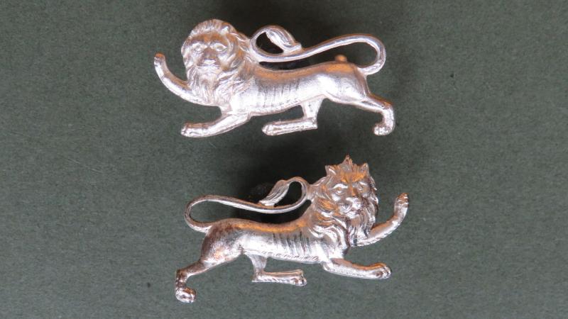 British Army The King's Own (Royal Lancaster Regiment) Officers' Mess Dress Jacket Collar Badges