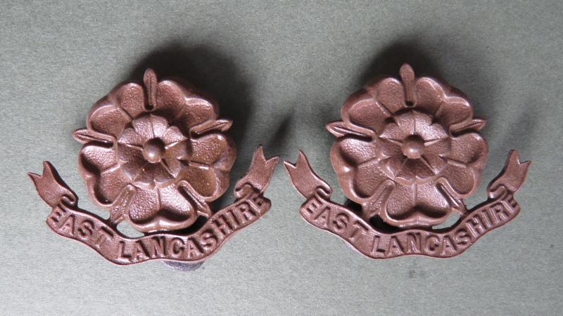 British Army The East Lancashire Regiment Officers Service Dress Collar Badges