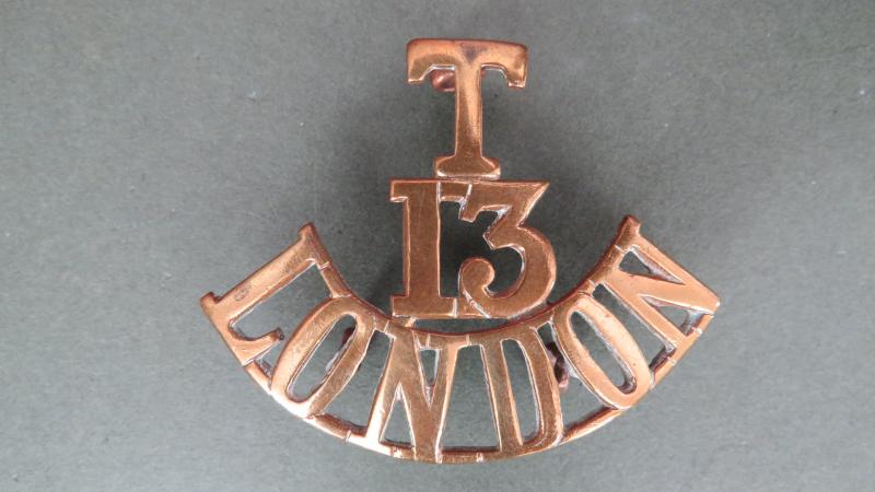 British Army 13th London Regiment (Kensington) Shoulder Title