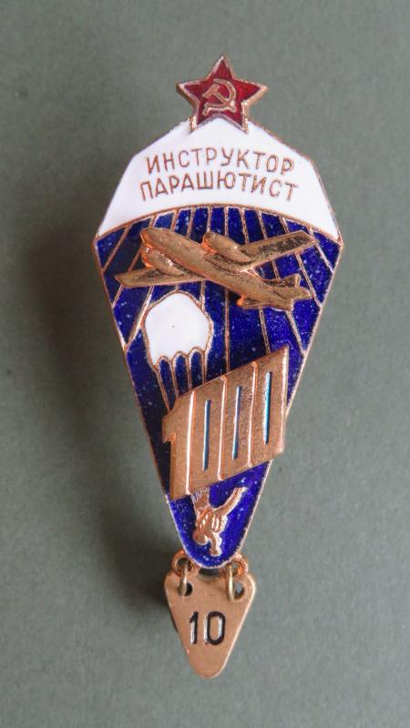 USSR Parachute Instructor Badge 1968-1989 1000 Jumps with 10 / 25 Hanger