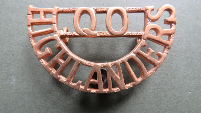 British Army Queen's Own Highlanders (Seaforth & Cameron) Officers Shoulder Title