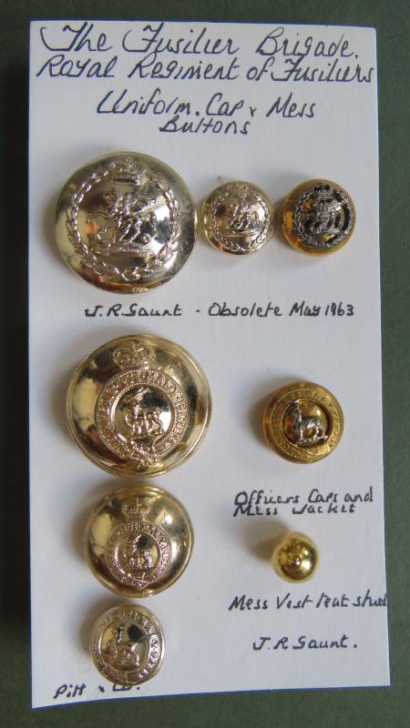 British Army The Fusiliers Brigade & Royal Regiment of Fusiliers Uniform Buttons