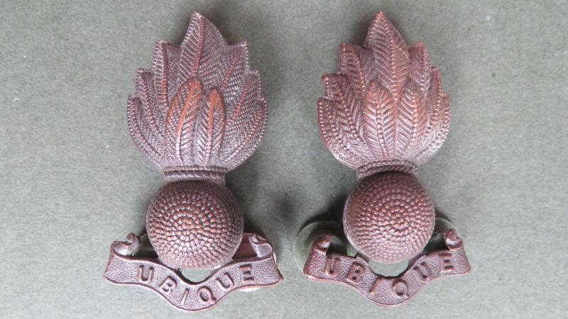 British Army Royal Engineers Officers Service Dress Collar Badges