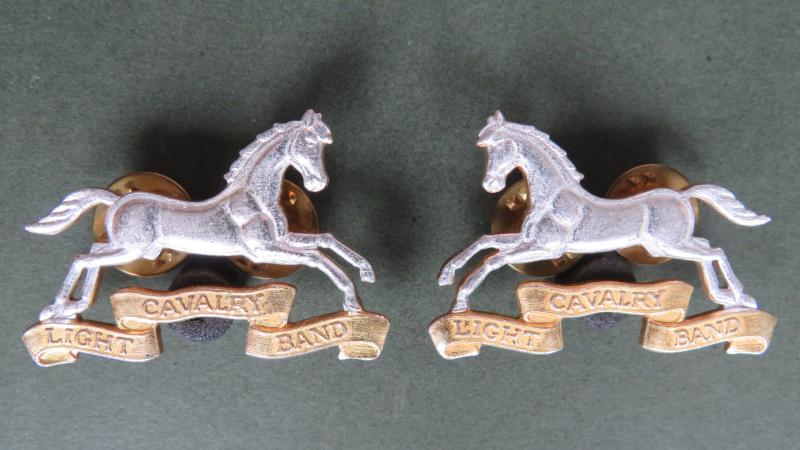 British Army The Light Cavalry Band Collar Badges