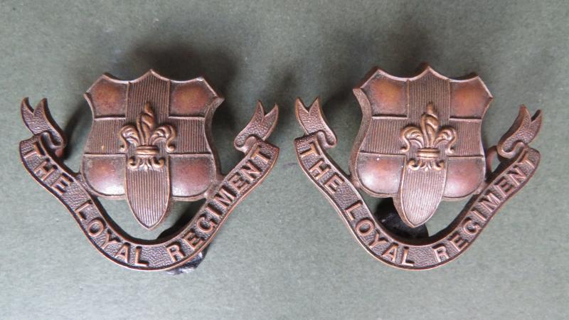 British Army The Loyal Regiment (North Lancashire) Officers Service Dress Collar Badges