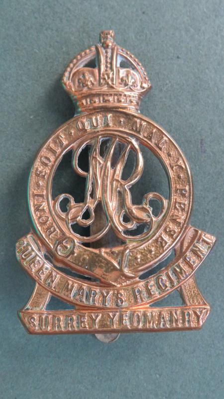 British Army The Surrey Yeomanry (Queen Mary's Regiment) Cap Badge