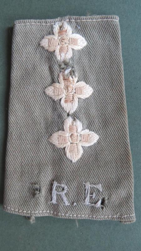 British Army WW2 Period Royal Engineers Captain's Tropical Shirt Rank Slide