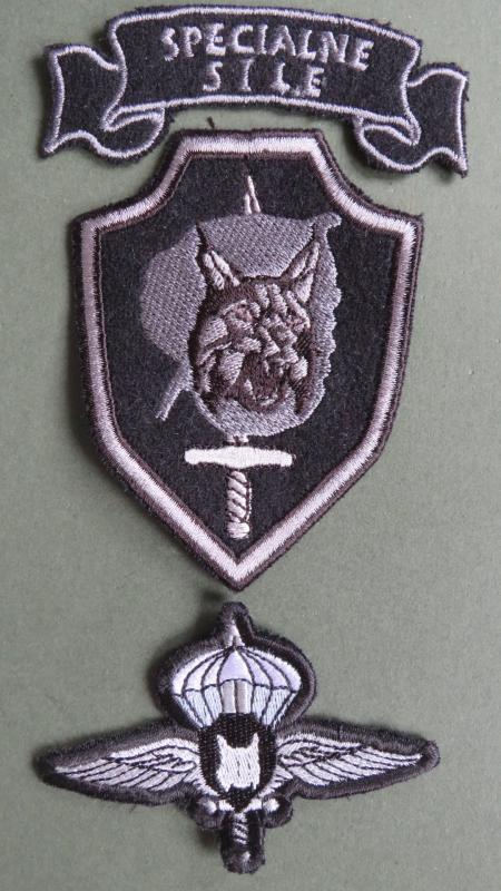 Slovenia Army Special Forces Brigade Shoulder Patch, Title & Parachute Wings