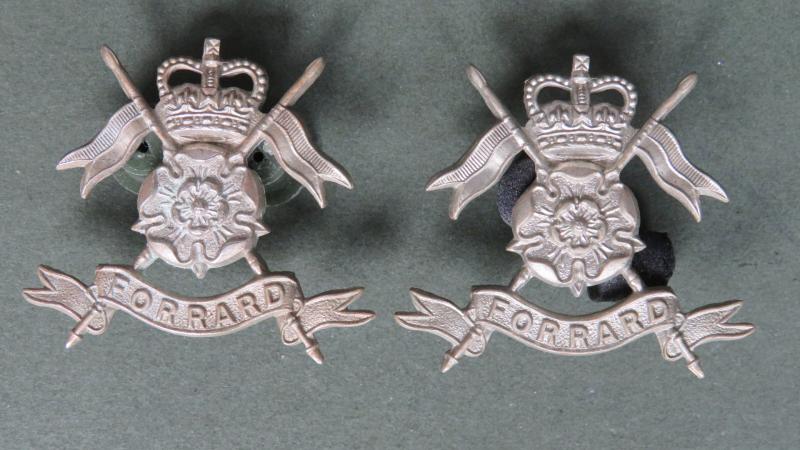 British Army The Queen's Own Yorkshire Yeomanry Collar Badges