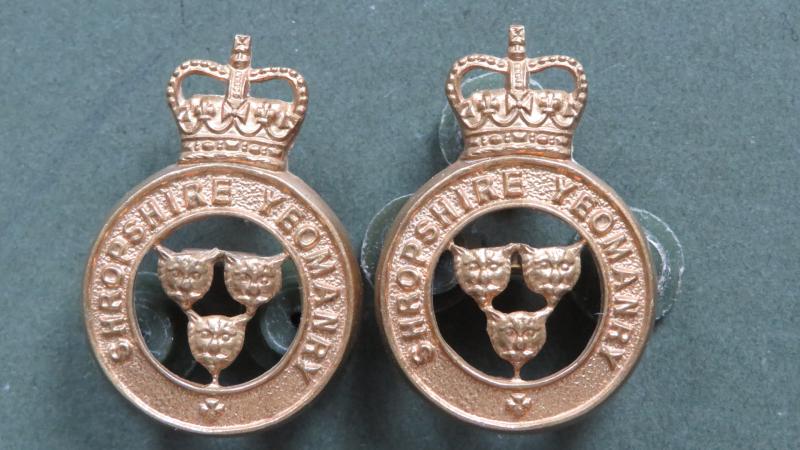 British Army Post 1953 Shropshire Yeomanry Collar Badges