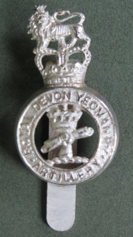 British Army Post 1953 Royal Devon Yeomanry Artillery Officers Service No1 Dress Cap Badge