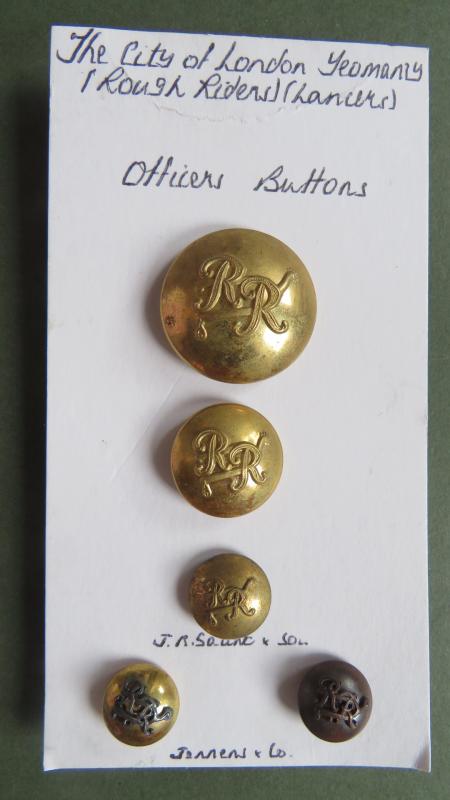 British Army 5 Post 1961 The City of London Yeomanry (Rough Riders) Uniform Buttons