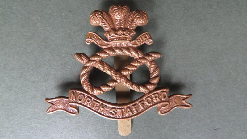 British Army WW1 Economy North Staffordshire Regiment (The Prince of Wales's) Cap Badge