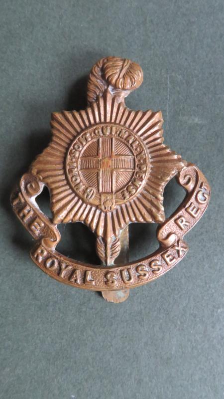 British Army WW1 Economy The Royal Sussex Regiment Cap Badge