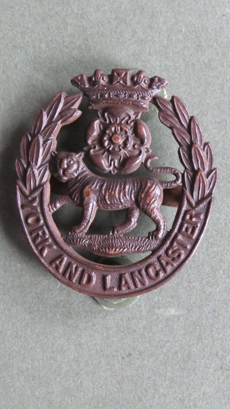 British Army The York and Lancaster Regiment Officers Service Dress Cap Badge