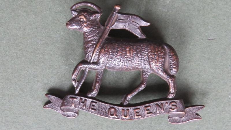 British Army The Queen's Royal Regiment (West Surrey) Officers Service Dress Cap Badge
