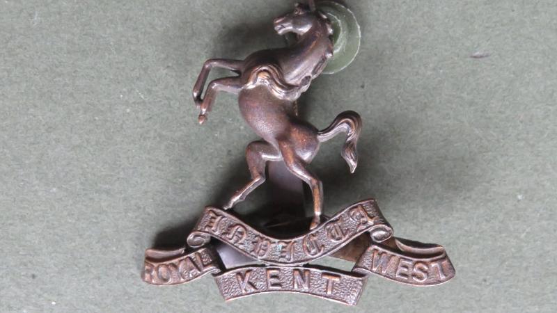 British Army The Royal West Kent Regiment Officer's Service Dress Cap Badge