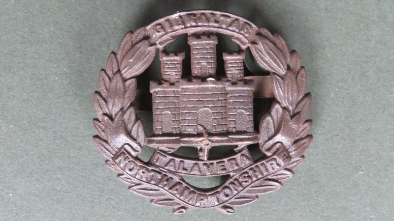 British Army WW1 EconomyThe Northamptonshire Regiment Officers Service Dress Cap Badge