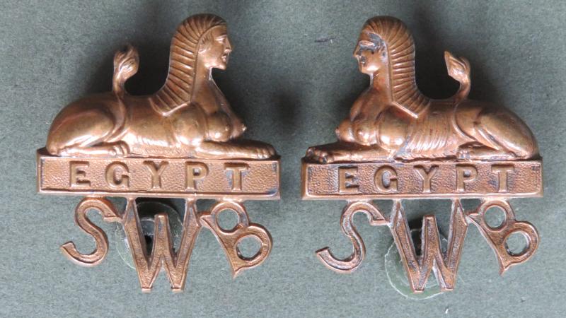 British Army The South Wales Borderers Officers Service Dress Collar Badges