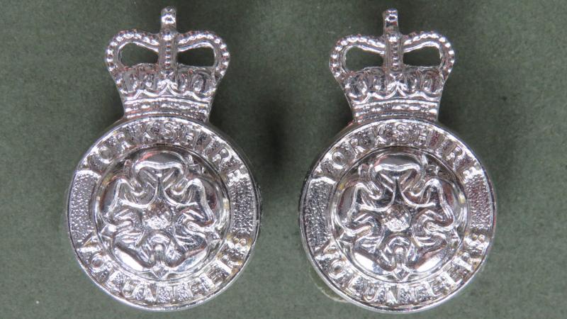 British Army The Yorkshire Volunteers Collar Badges