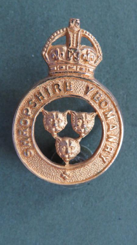 British Army Pre 1953 Shropshire Yeomanry Officers Collar Badge